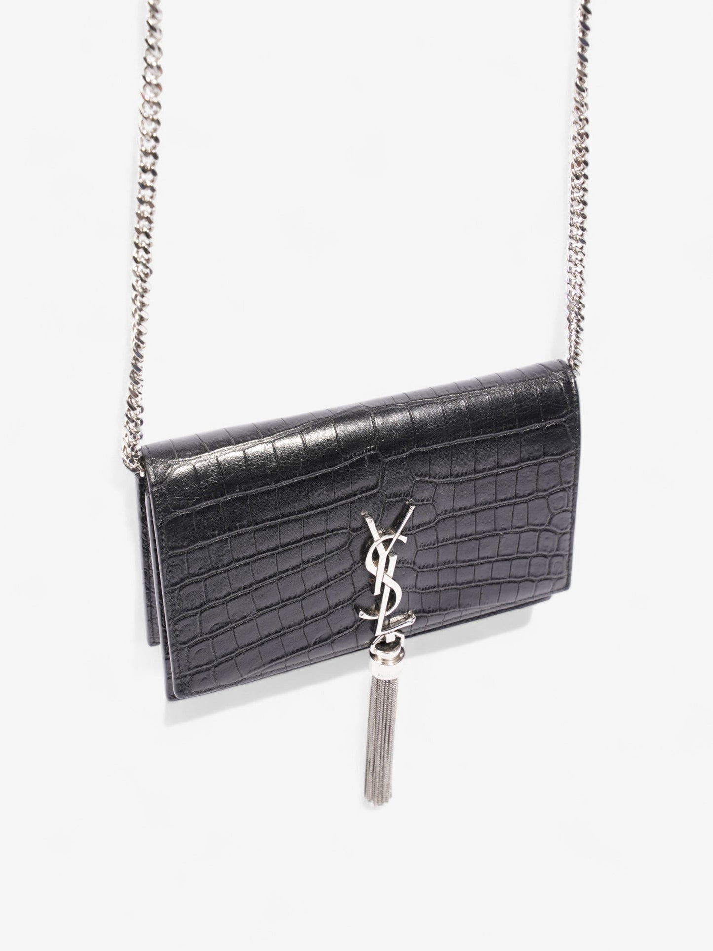 Saint Laurent Kate Tassel Bag Black Calfskin Leather Small
