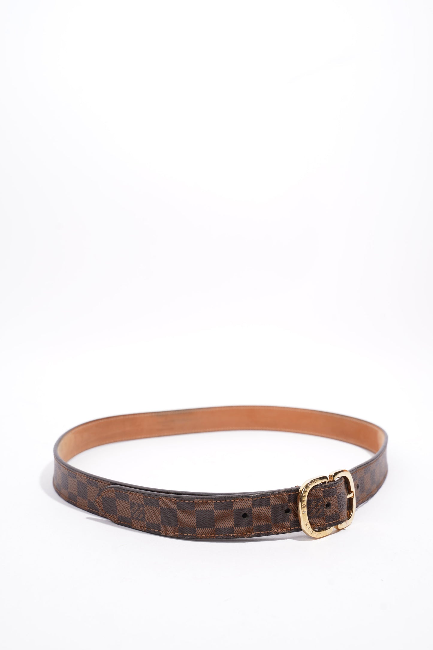 Louis Vuitton Trunk Buckle Mini Belt Damier Ebene Coated Canvas 80cm 32"