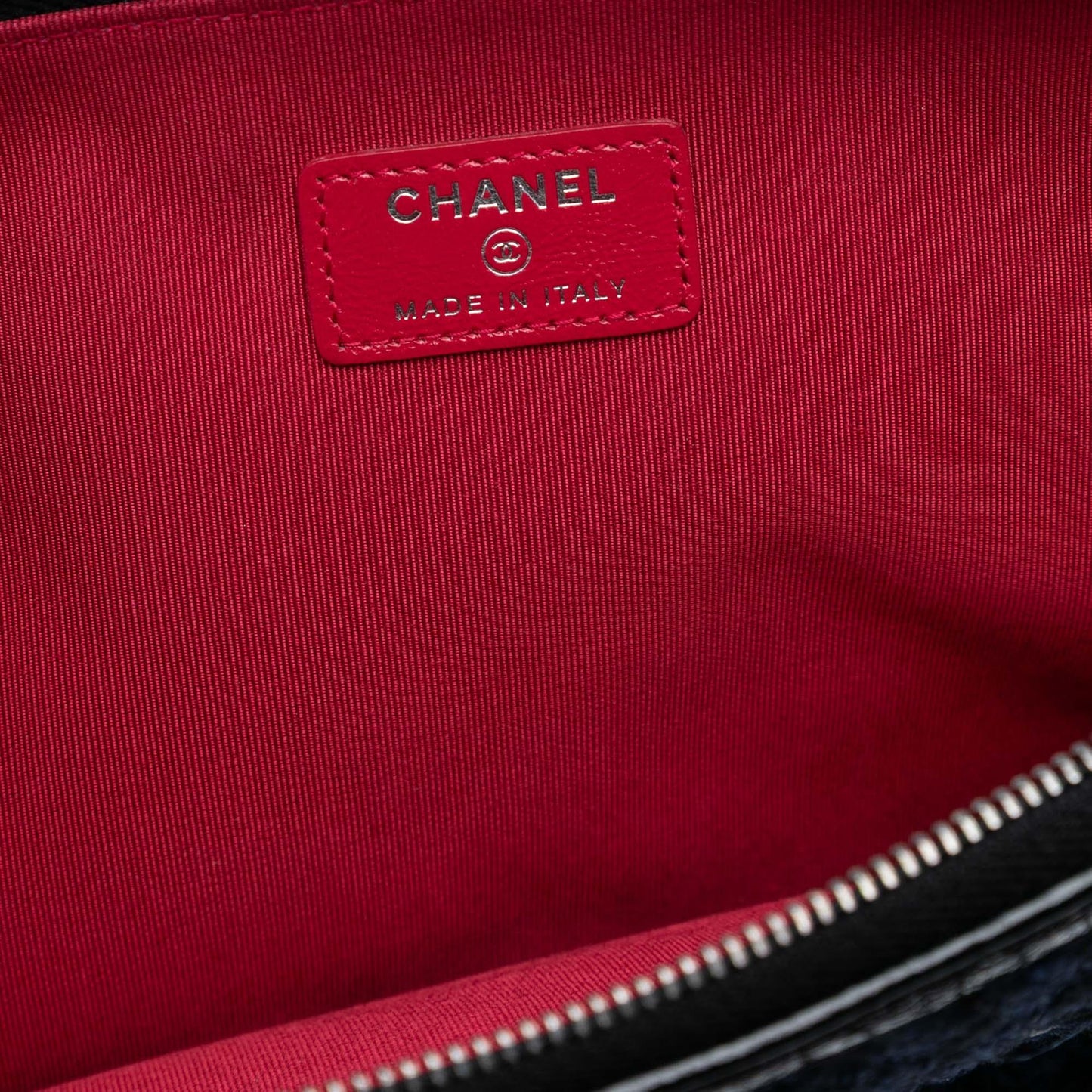 Blue Chanel Large Tweed and Calfskin Embroidered Gabrielle O Case Clutch