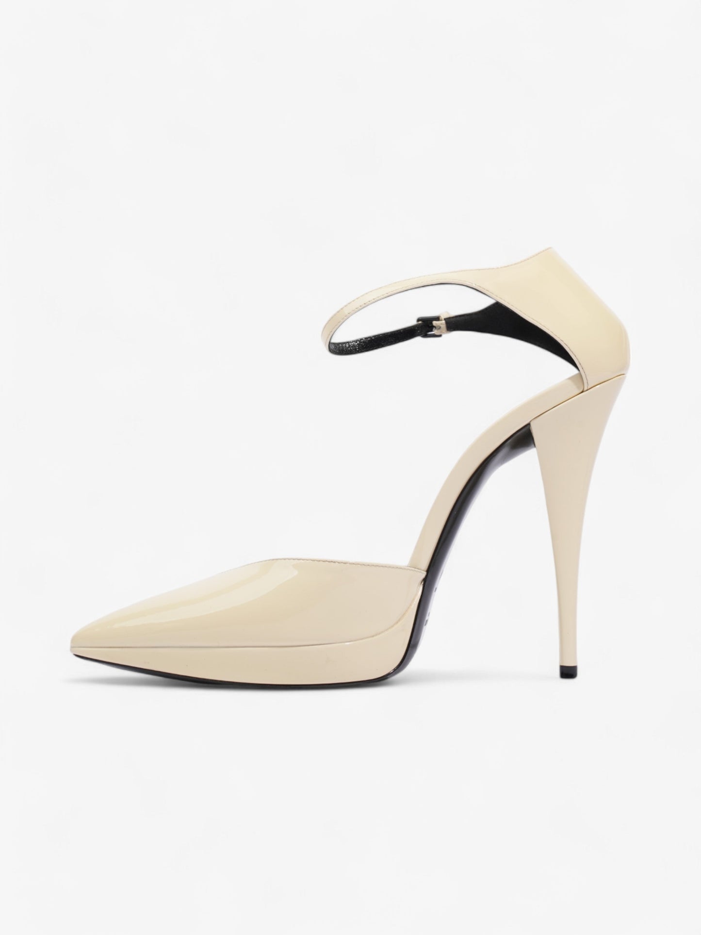 Saint Laurent Zizi 110mm Ecru Patent Leather EU 40 UK 7