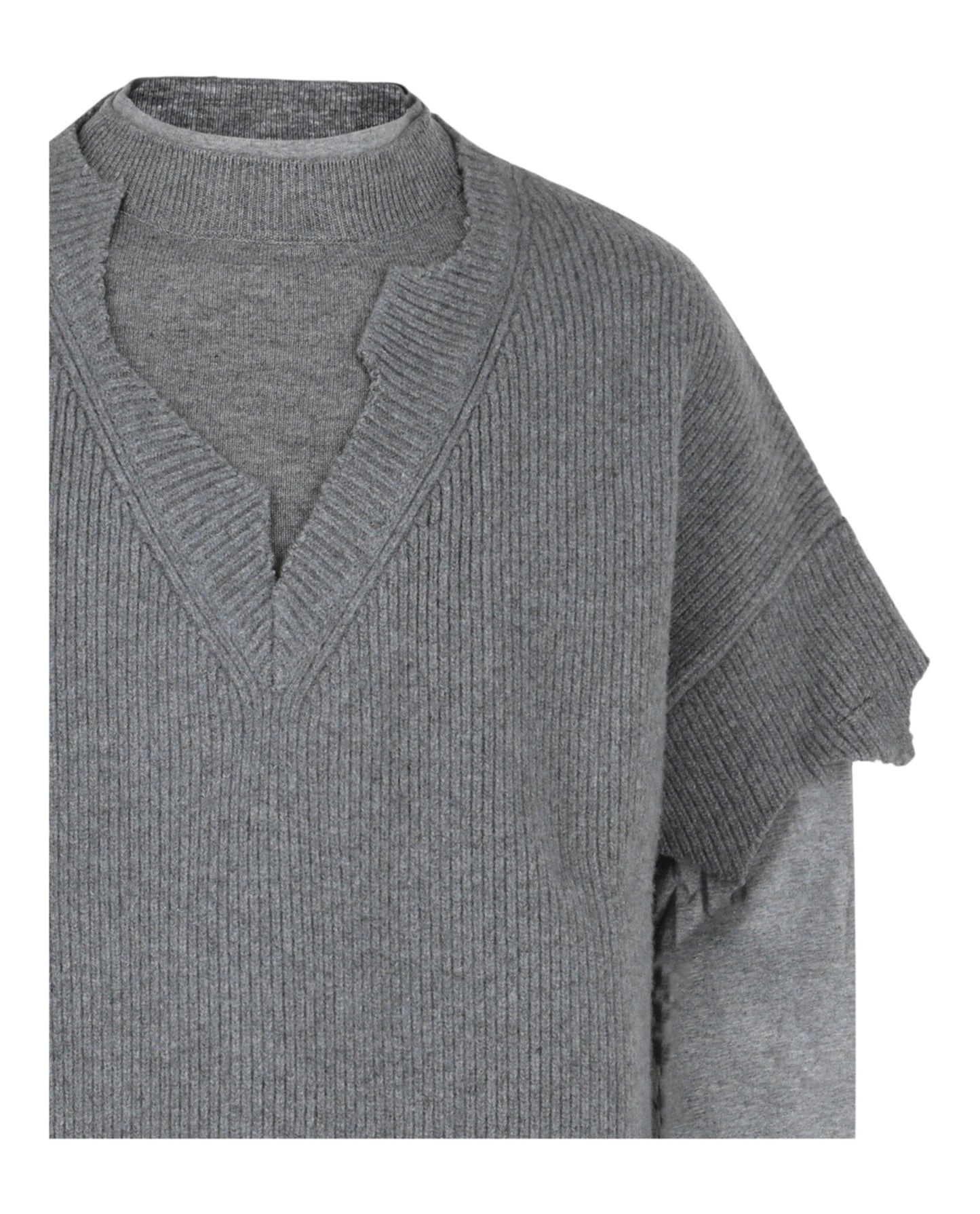 Givenchy Mens Wool Cut And Layer Sweater