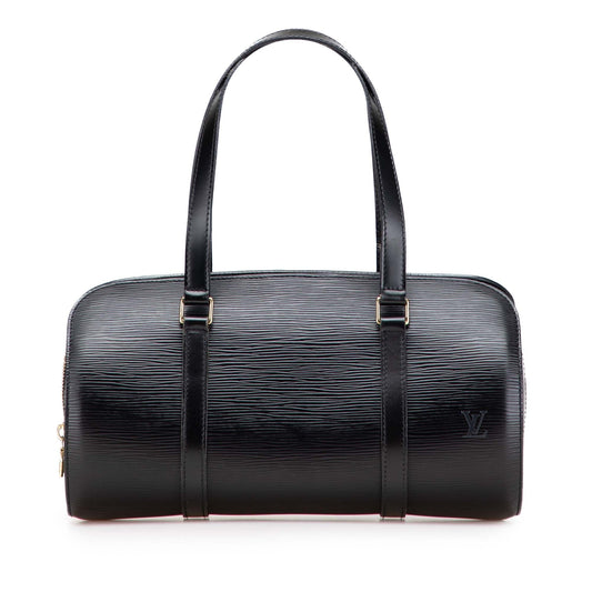Black Louis Vuitton Epi Soufflot Handbag