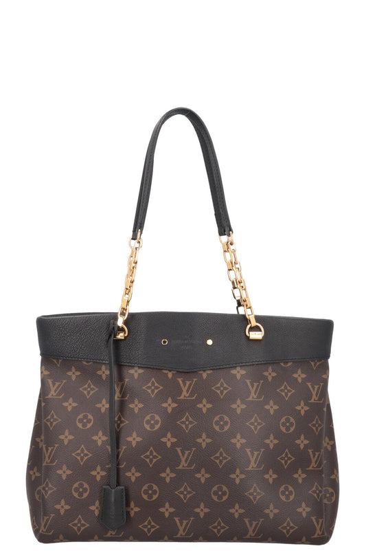 LOUIS VUITTON Pallas Chain Tote Bag MNG Canvas Leather