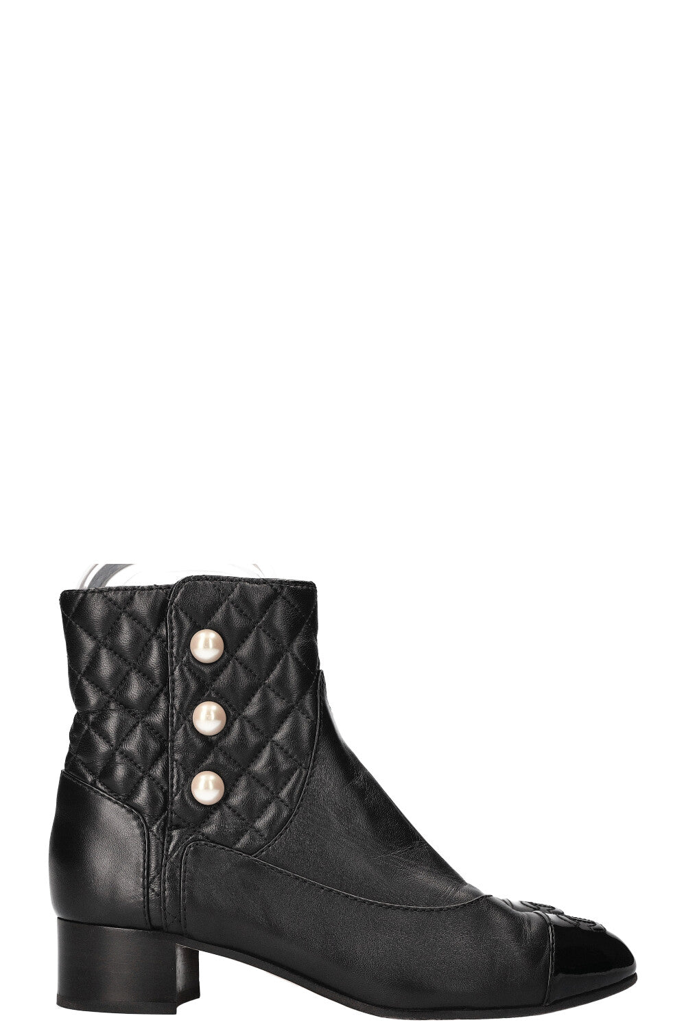 CHANEL Quilted Ankle Boots Black