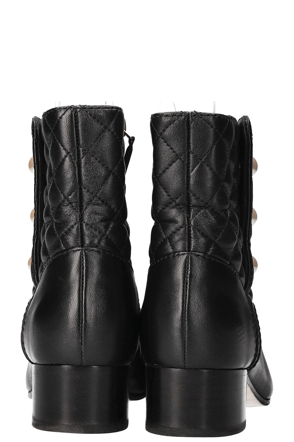 CHANEL Quilted Ankle Boots Black