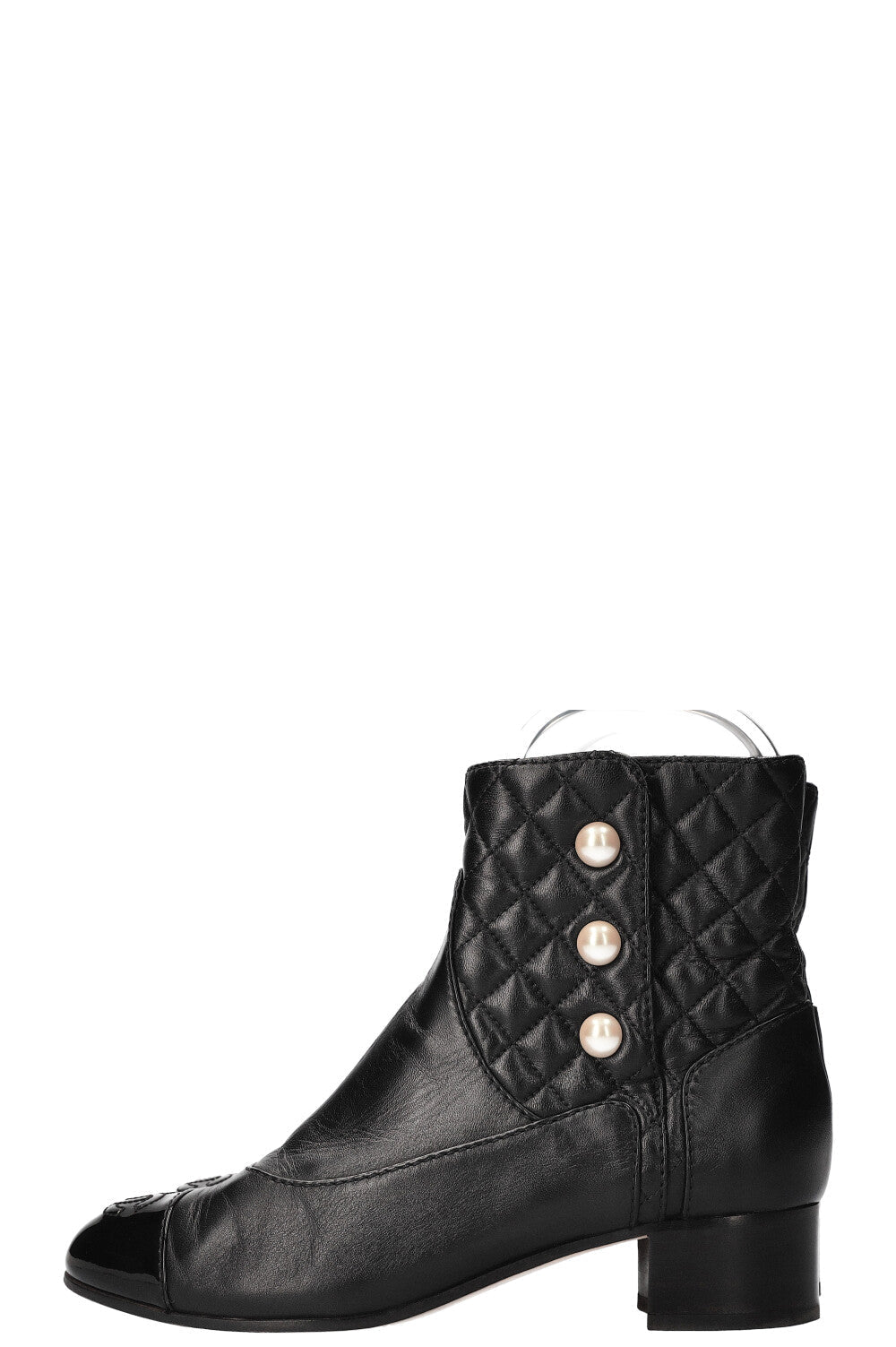 CHANEL Quilted Ankle Boots Black