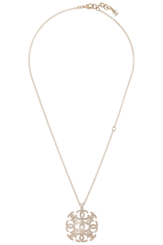 CHANEL 2017 CC Necklace Gold Crystals