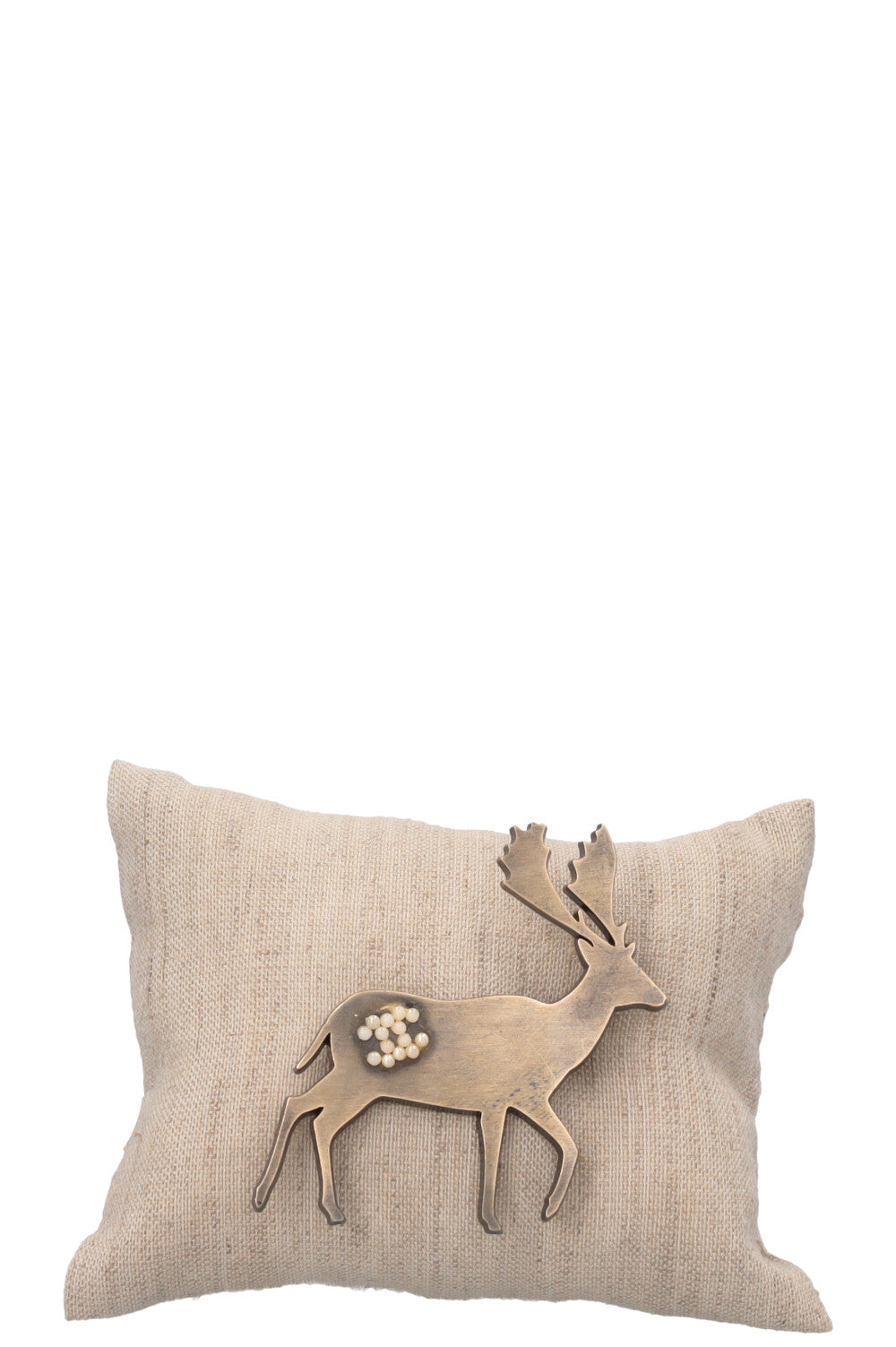 CHANEL Reindeer Brooch Metallic Gold