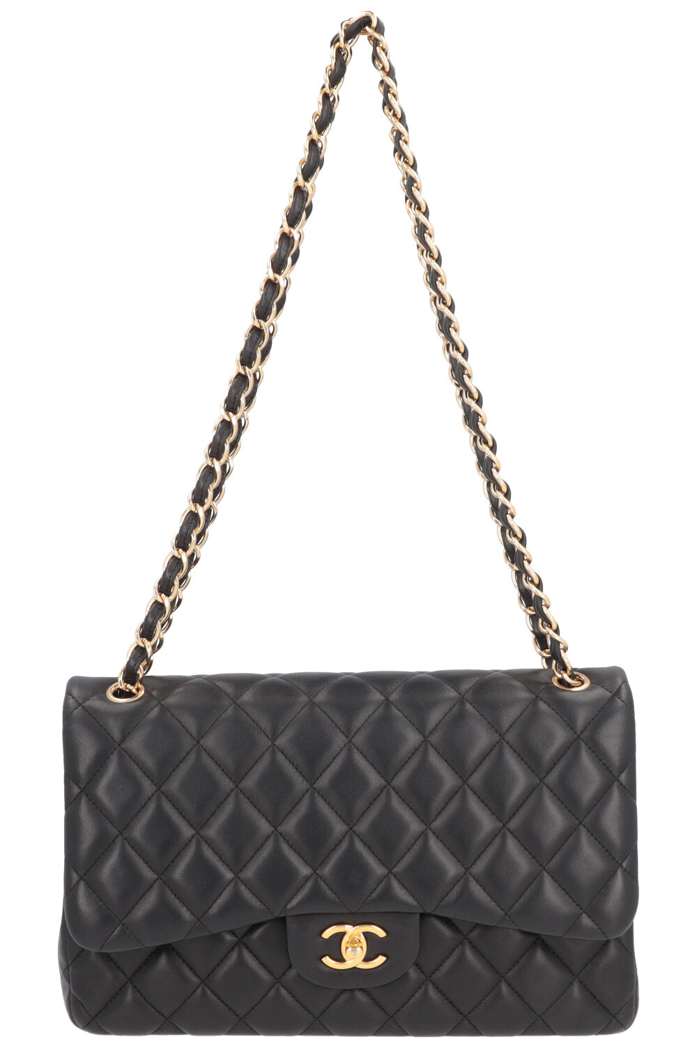 CHANEL Large Classic Flap Bag Lambskin Black