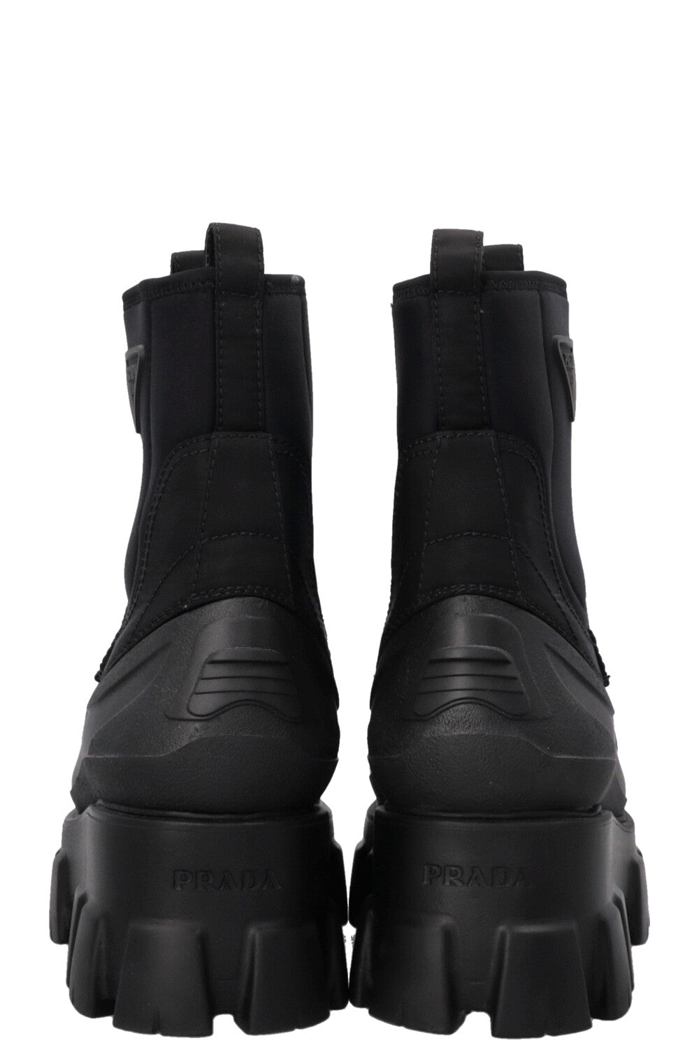 PRADA Monolith Slip On Ankle Boots Nylon Black