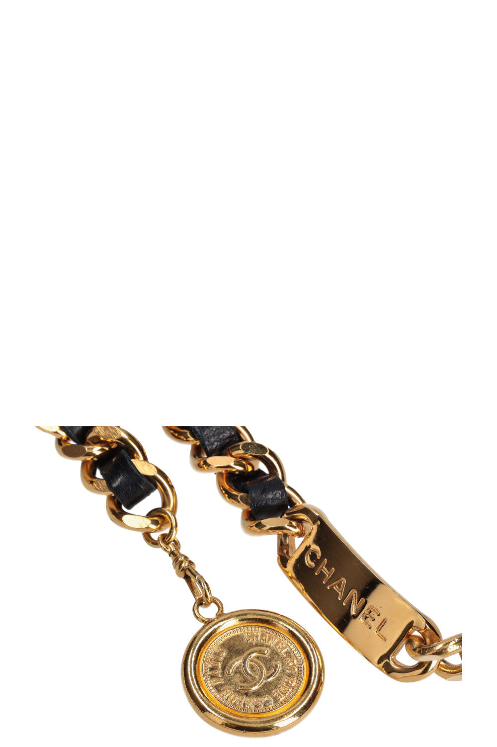 CHANEL Chain Belt Navy