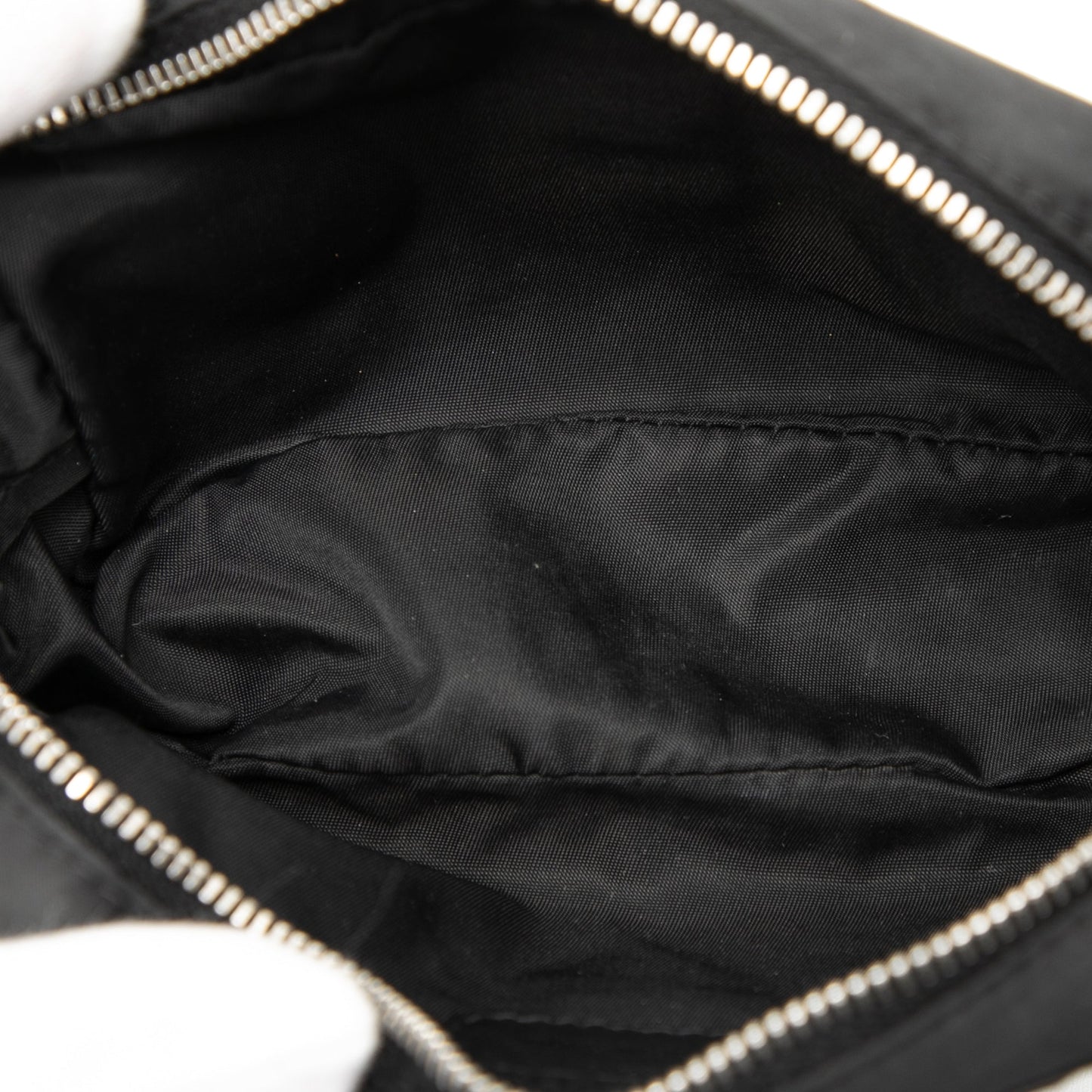 Black Dior Nylon Cannage Charm Trousse Cosmetic Bag Pouch