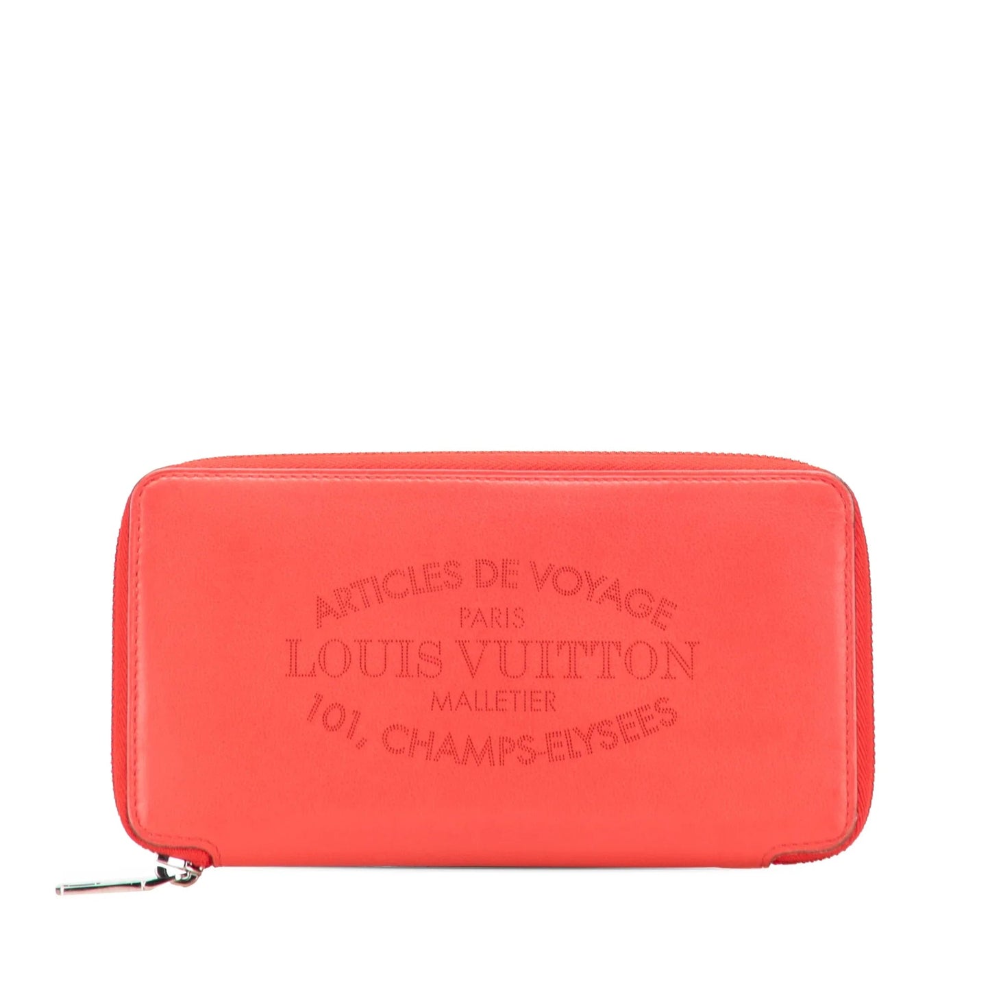 Red Louis Vuitton Leather Articles de Voyage Zippy Long Wallet