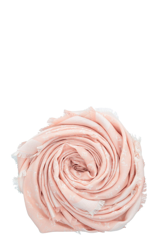 LOUIS VUITTON Scarf MNG Silk Wool Rosa