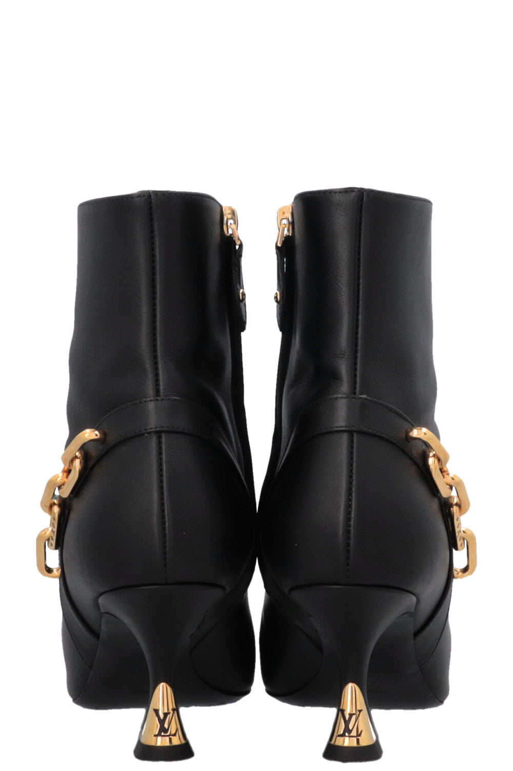 LOUIS VUITTON Sparkle Chain Ankle Boots Black