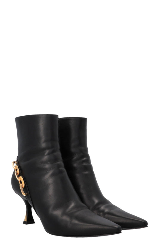 LOUIS VUITTON Sparkle Chain Ankle Boots Black
