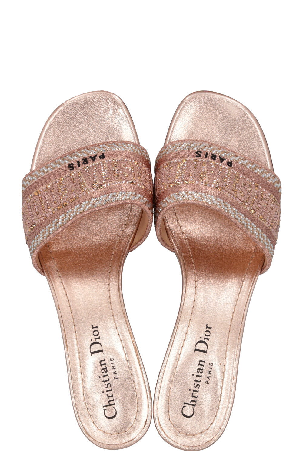 CHRISTIAN DIOR DWay Heeled Mule Pink Glitter