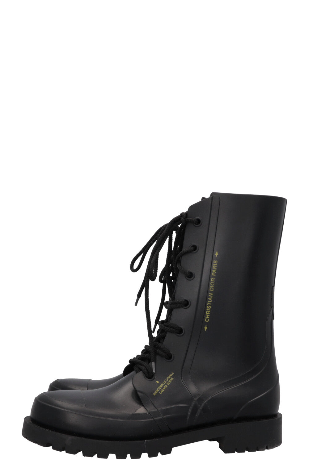 CHRISTIAN DIOR DiorCamp Combat Boots PVC Black