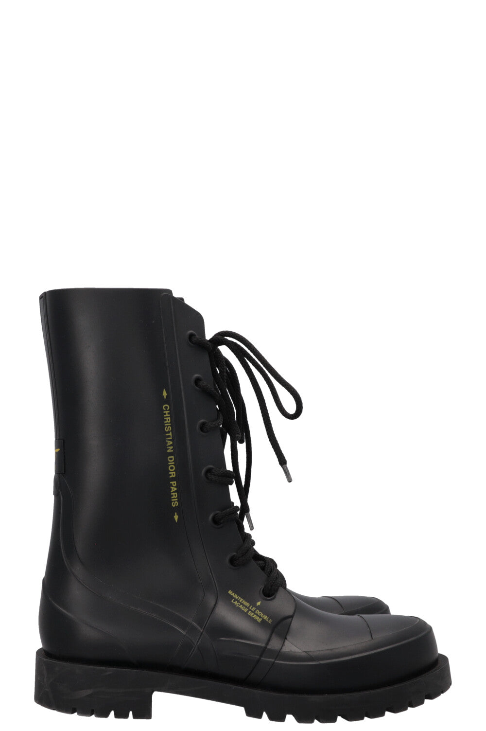 CHRISTIAN DIOR DiorCamp Combat Boots PVC Black