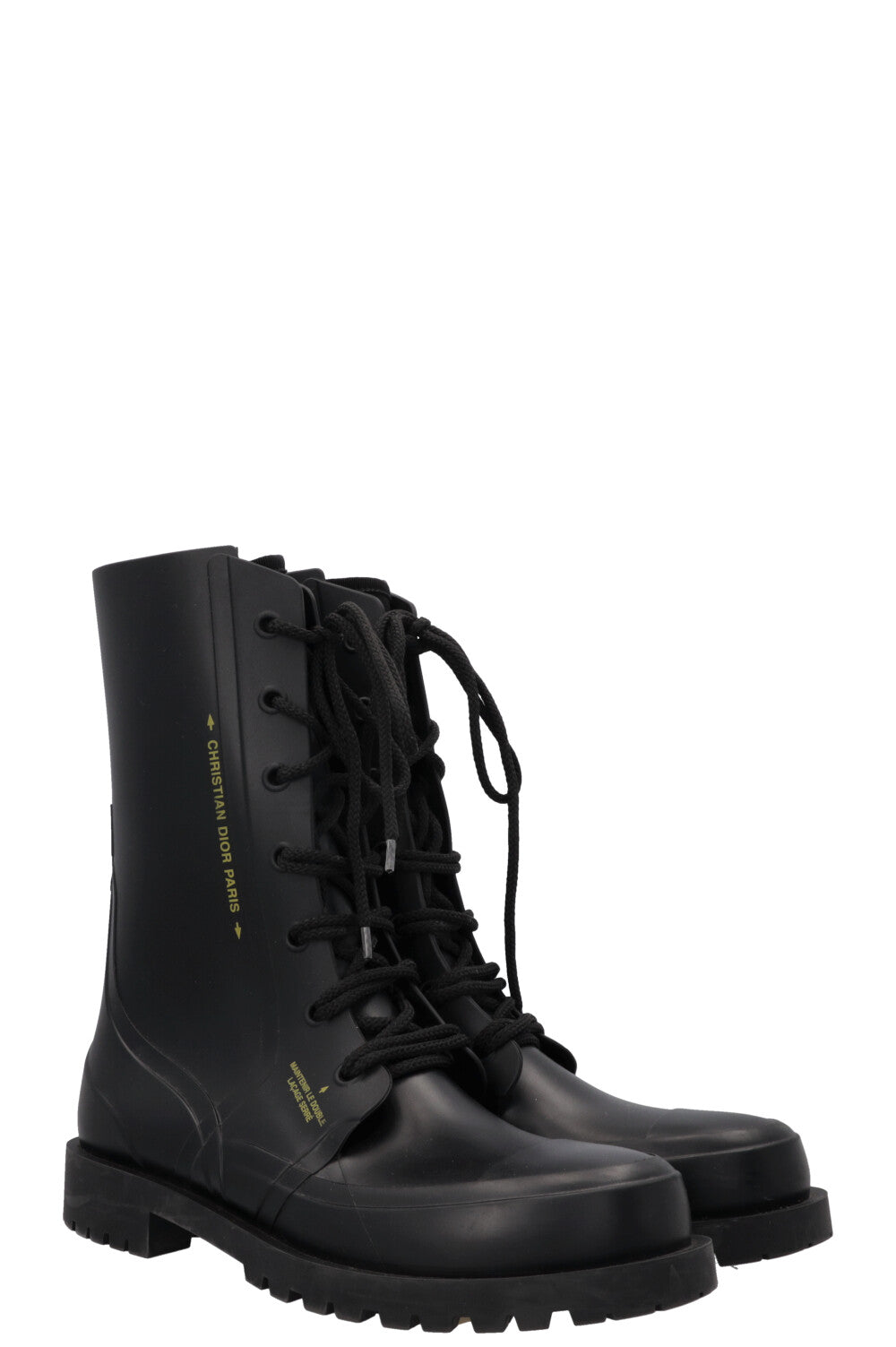 CHRISTIAN DIOR DiorCamp Combat Boots PVC Black