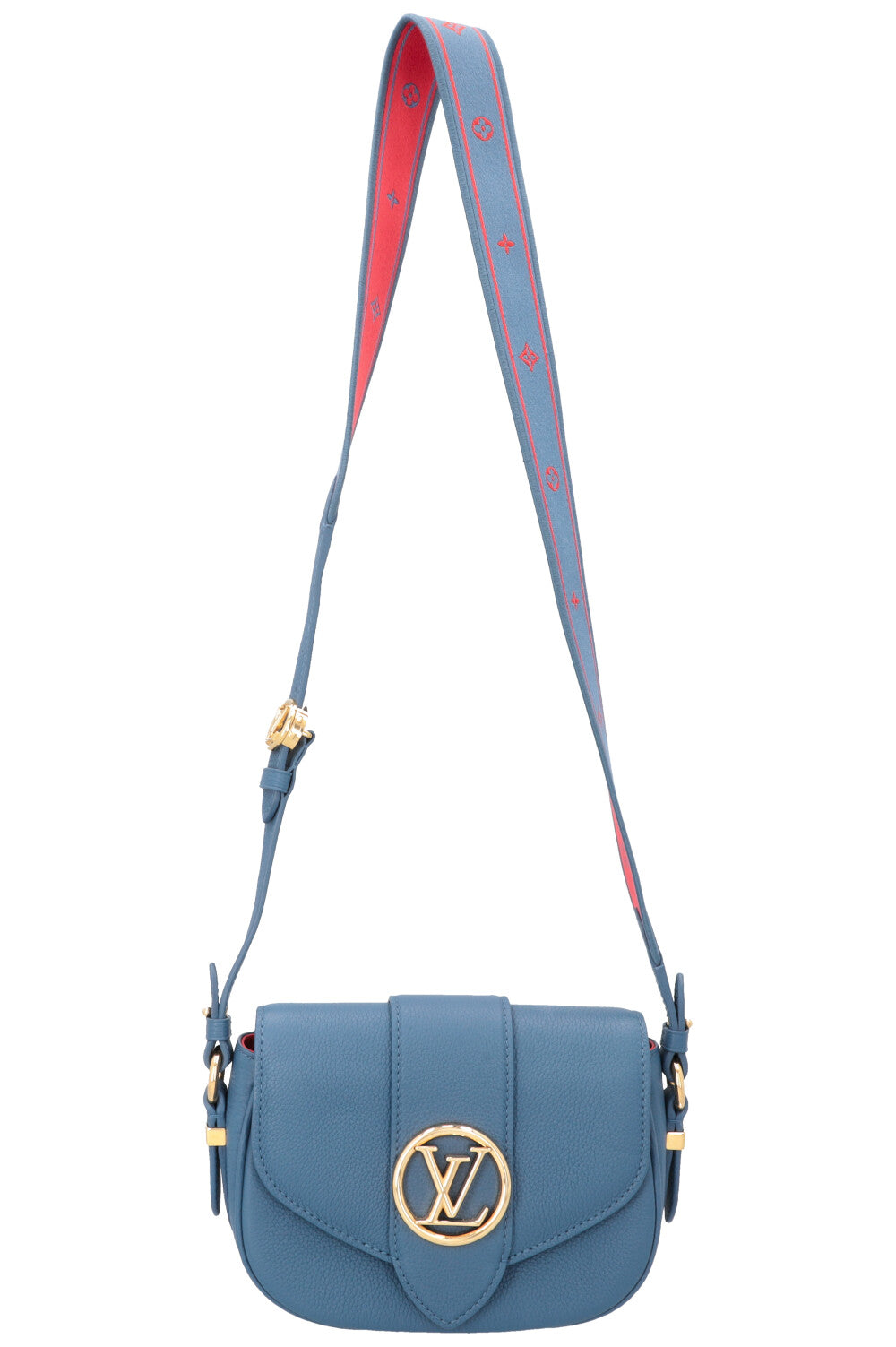 LOUIS VUITTON Pont 9 Soft Bag Leather Blue