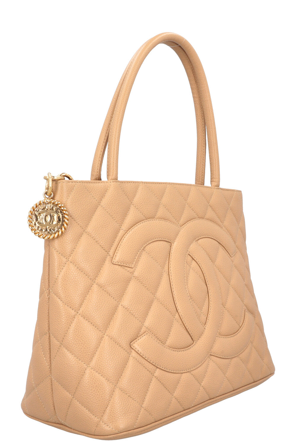 CHANEL Medaillon Tote Caviar Beige
