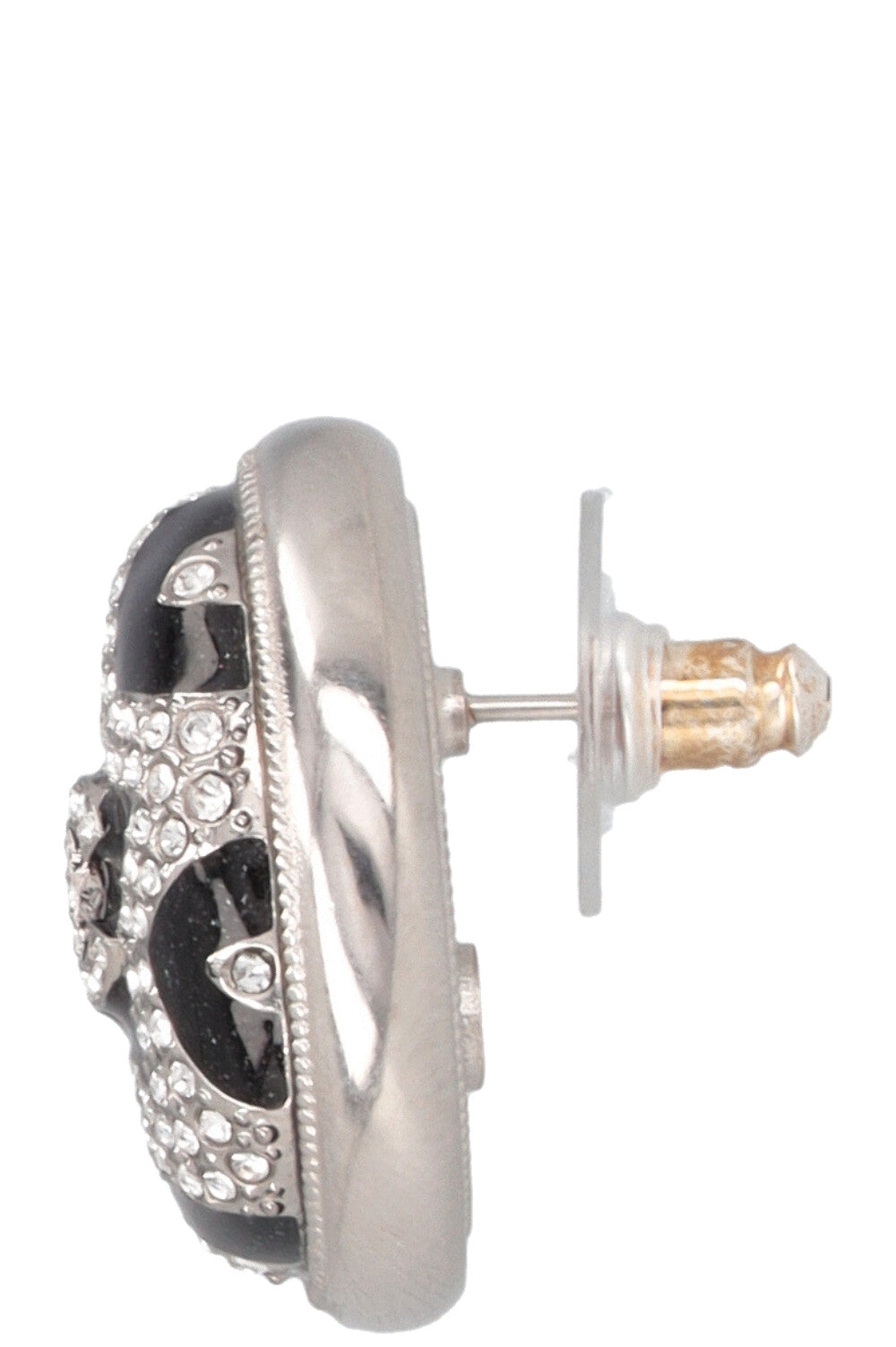 CHANEL Star Earrings Crystals Black