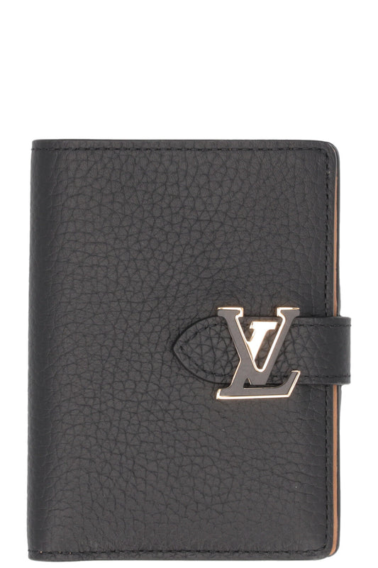 LOUIS VUITTON Vertical Capucines Compact Wallet Black