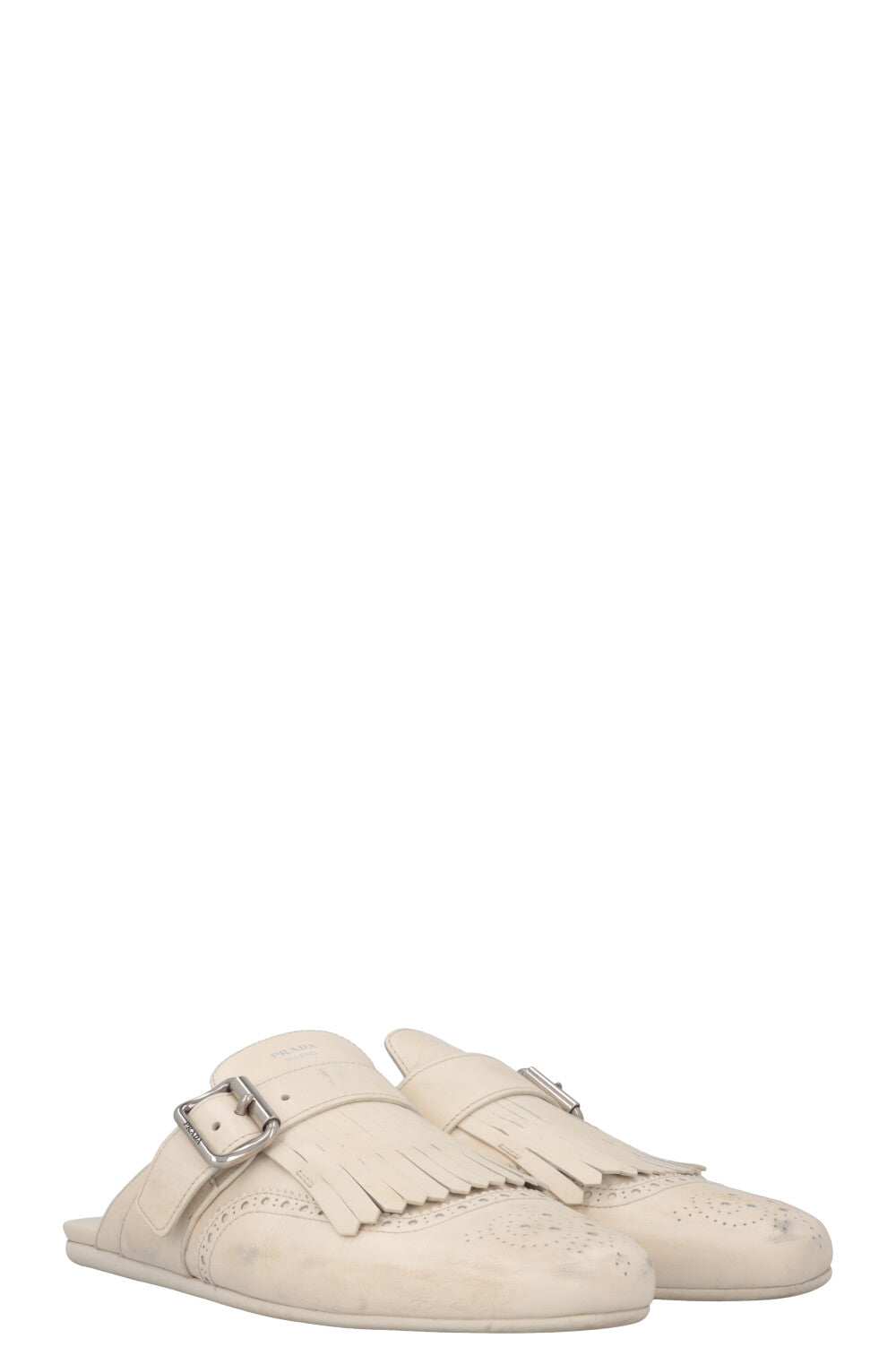 PRADA Shuffle Mules Leather White