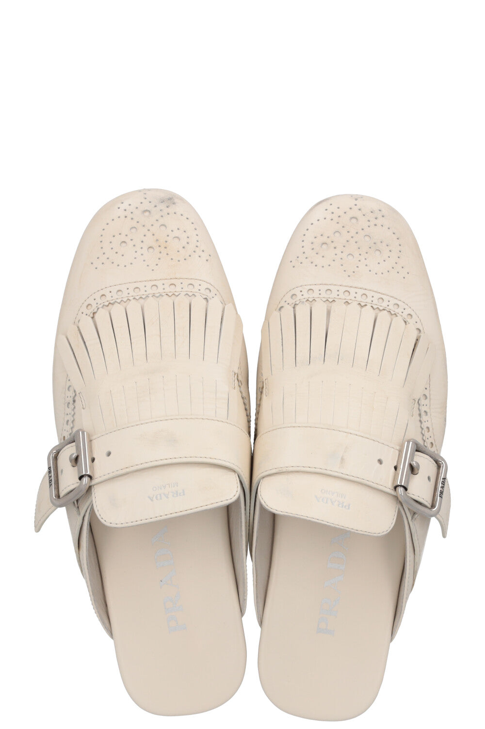PRADA Shuffle Mules Leather White