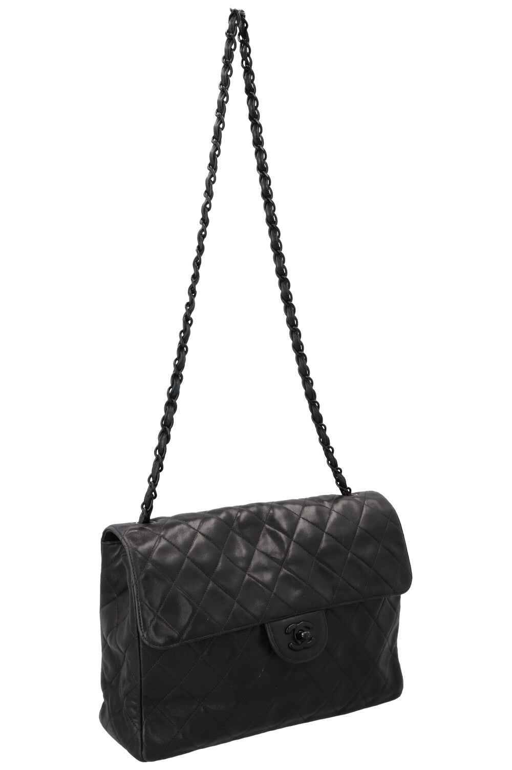 CHANEL Jumbo Timeless Single Classic Flap Bag So Black