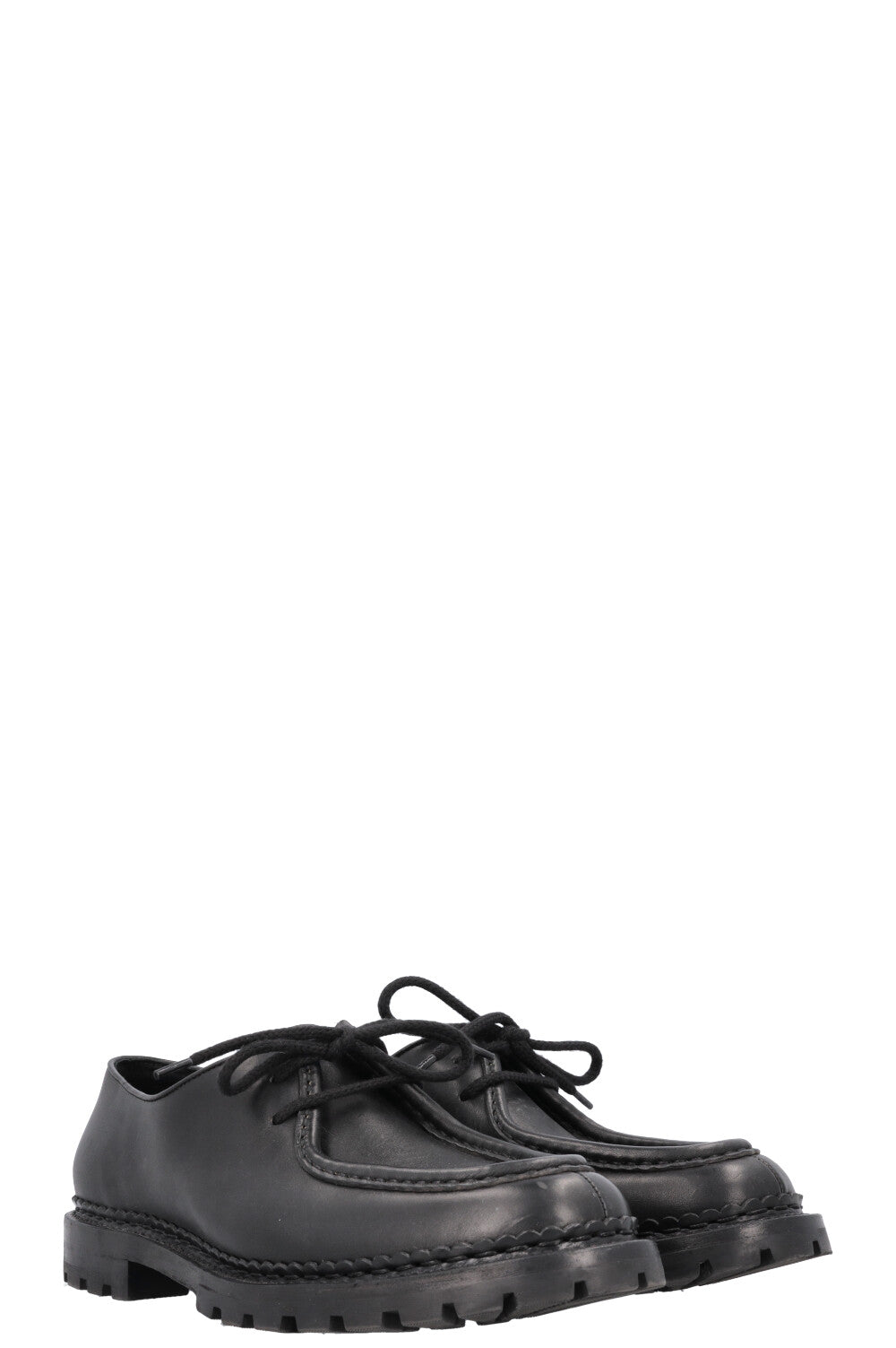 SAINT LAURENT Lace Up Loafers Leather Black