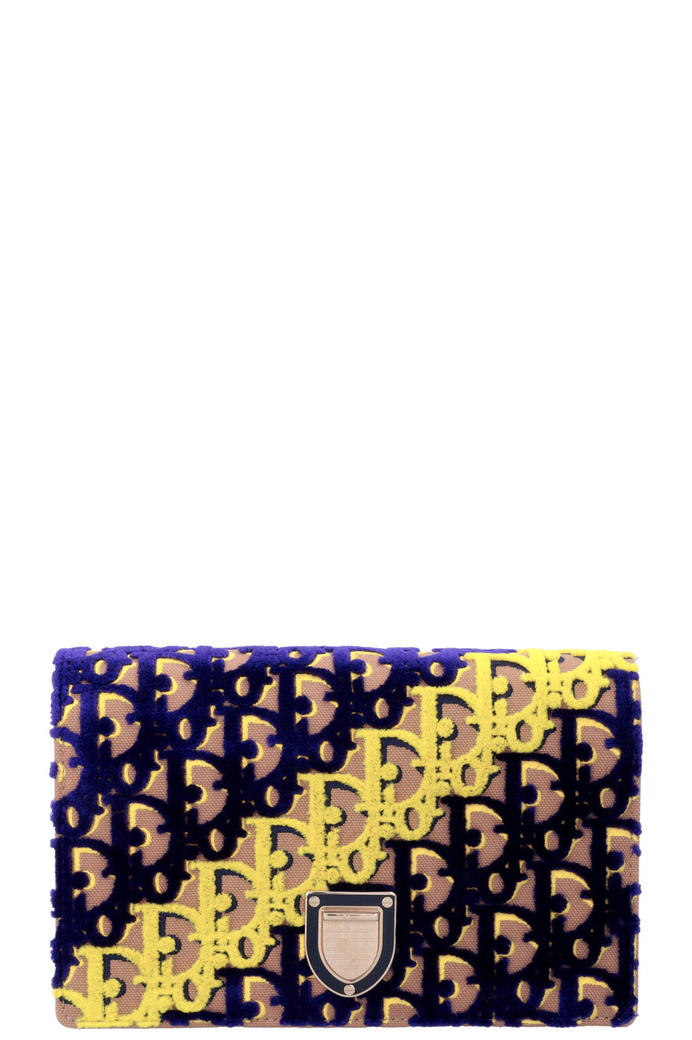 CHRISTIAN DIOR Diorama WOC Velvet Purple Yellow Nude