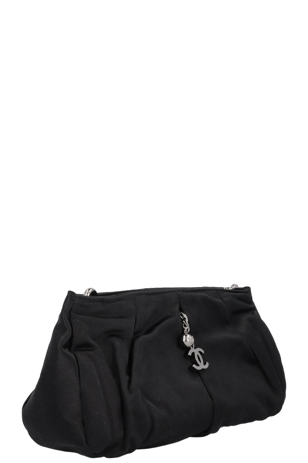 CHANEL CC Chain Clutch Satin Black
