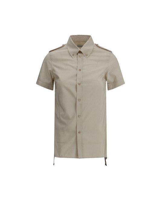 Burberry Striped Short Sleeve Shirt Women Beige
