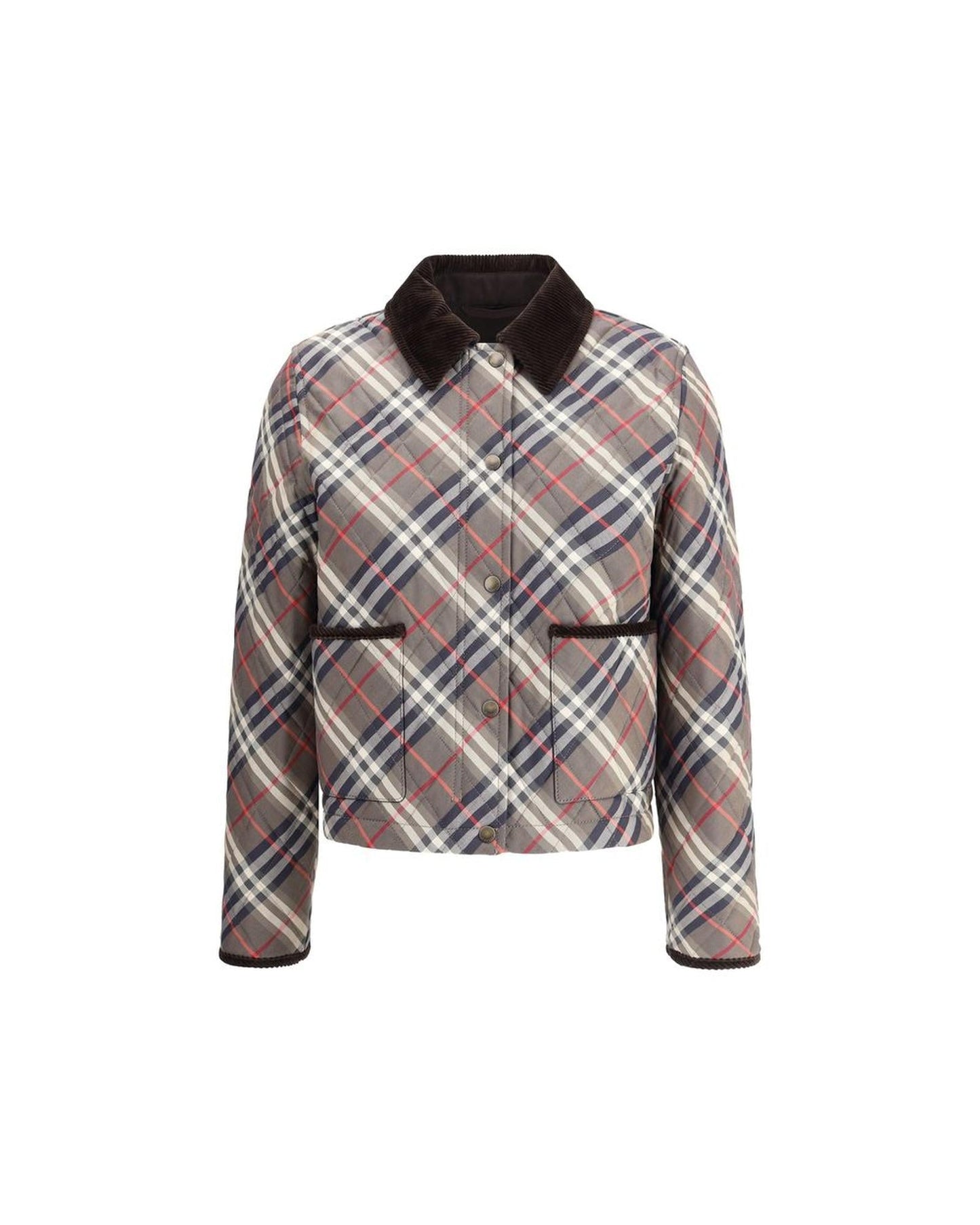 Burberry Plaid Quilted Corduroy Jacket Women Multicolor Jackets & Coats