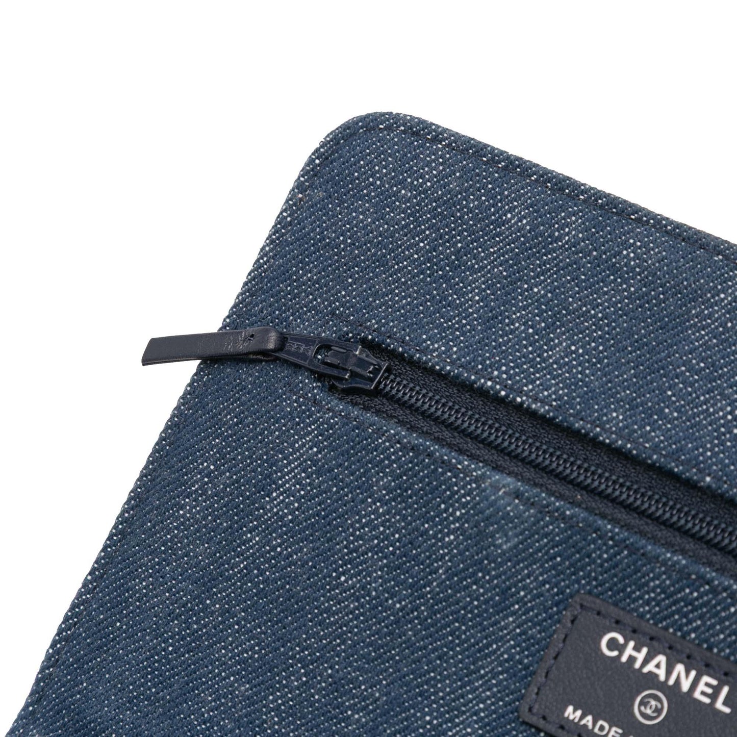 Blue Chanel Denim and Velvet Wallet On Chain Crossbody Bag