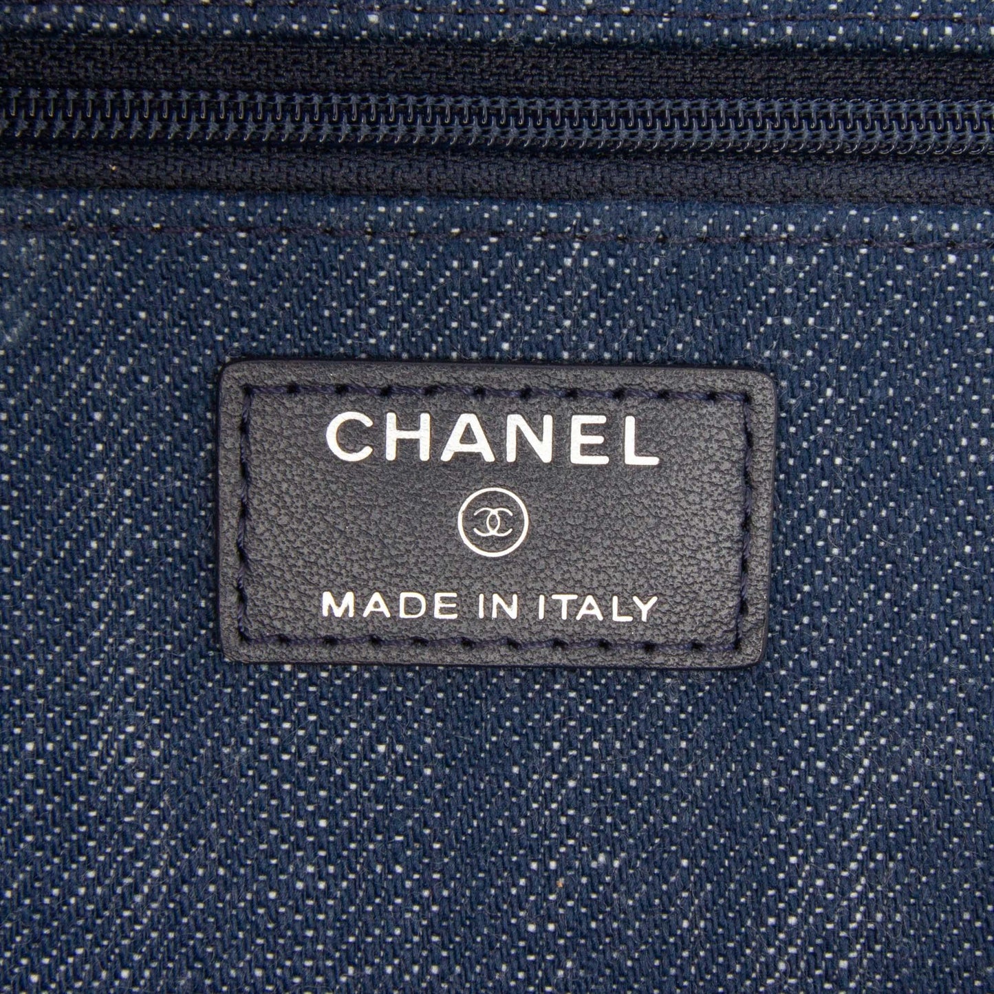 Blue Chanel Denim and Velvet Wallet On Chain Crossbody Bag