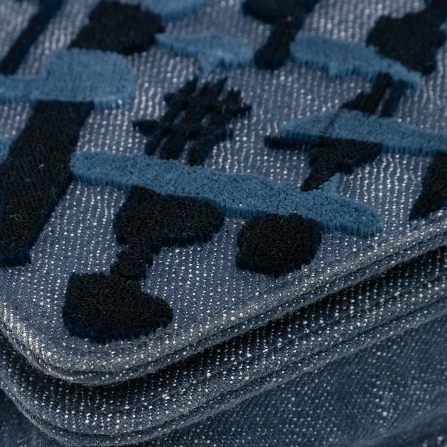 Blue Chanel Denim and Velvet Wallet On Chain Crossbody Bag