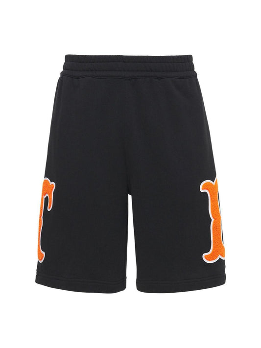 BURBERRY BADGES COTTON JERSEY SWEAT SHORTS