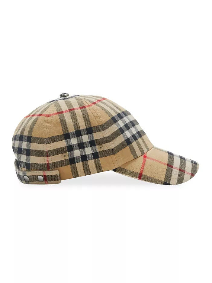 BURBERRY HO  CHECK COTTON UNISEX BASEBALL CAP