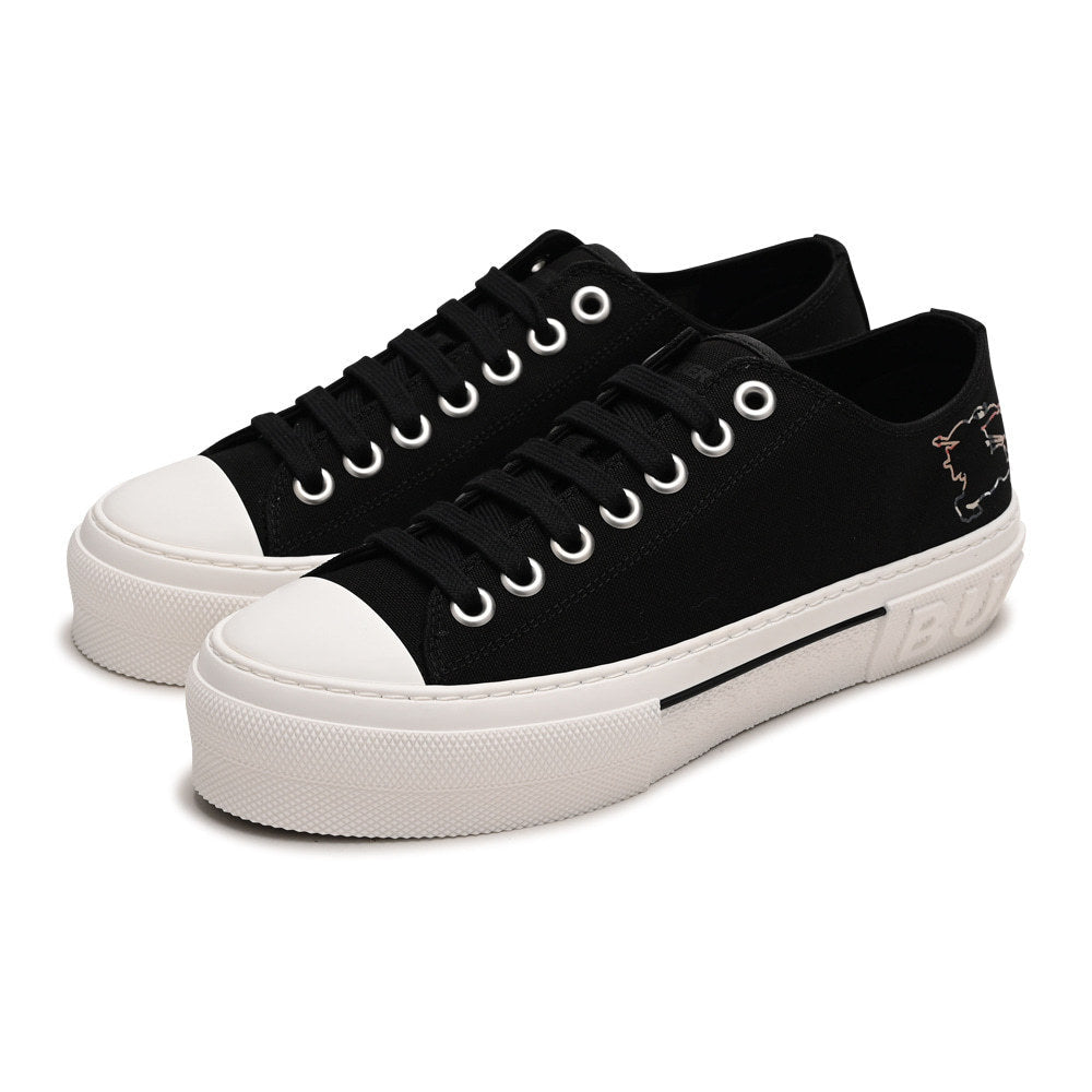 BURBERRY MEN'S CHECK EKD LACE-UP LOW TOP SNEAKERS