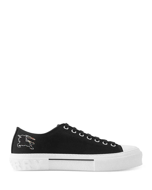 BURBERRY MEN'S CHECK EKD LACE-UP LOW TOP SNEAKERS