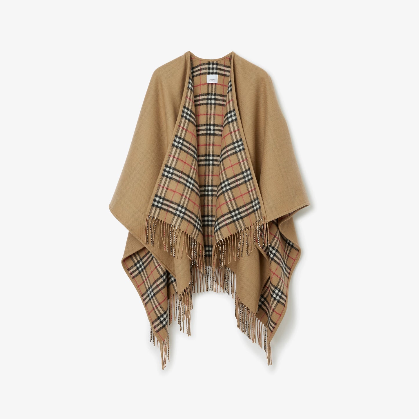 BURBERRY REVERSIBLE HO  CHECK WOOL CAPE