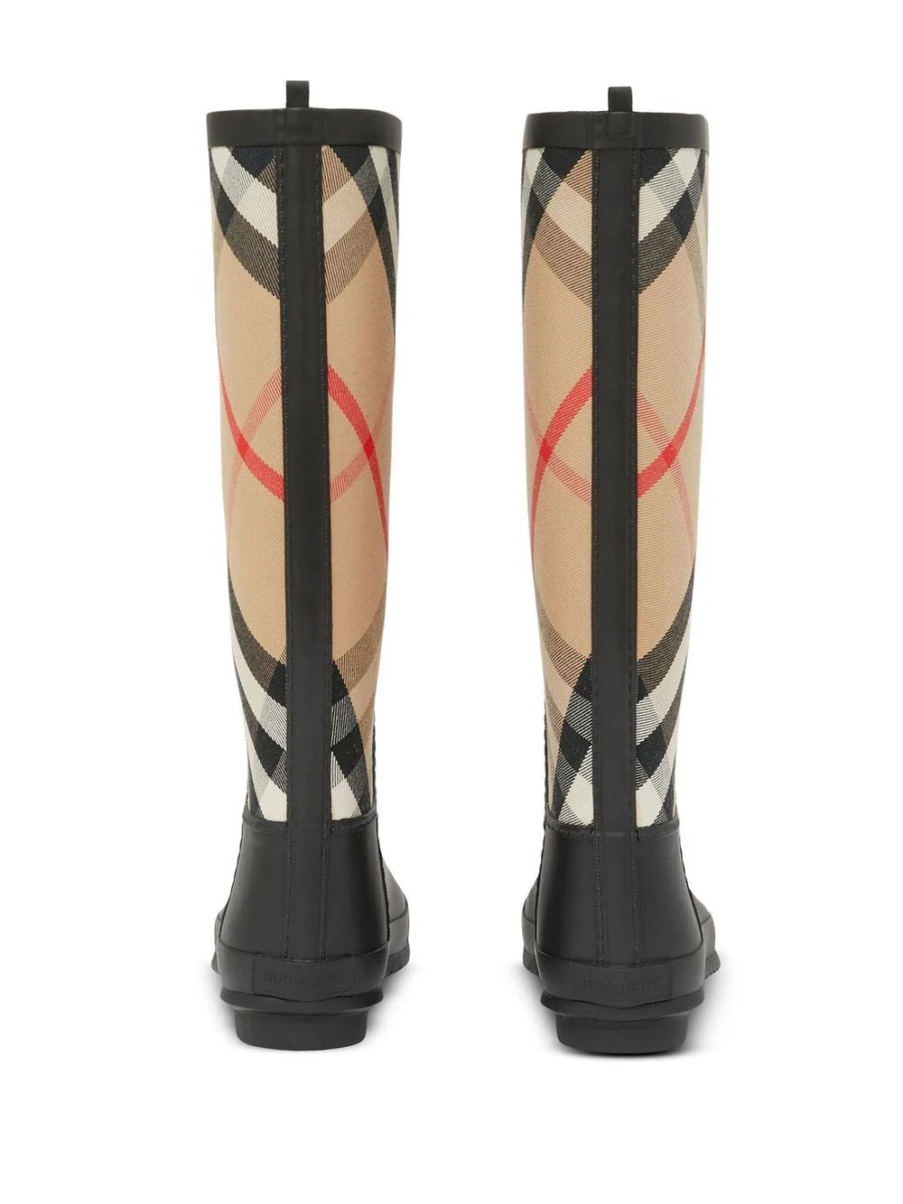 BURBERRY SIMEON HO  CHECK LACE UP RAIN BOOTS