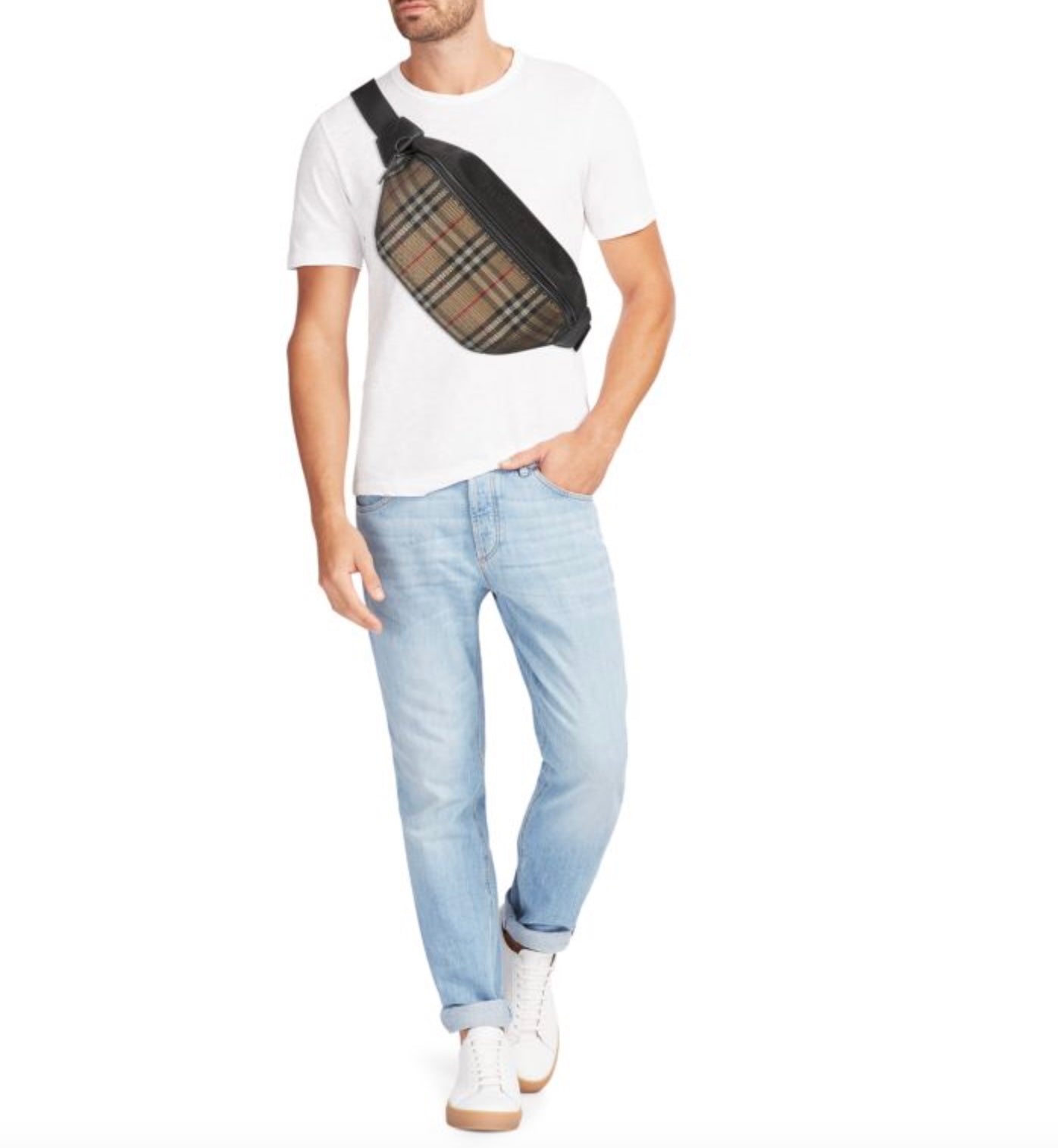 BURBERRY SONNY MESH HO  CHECK BELT BAG