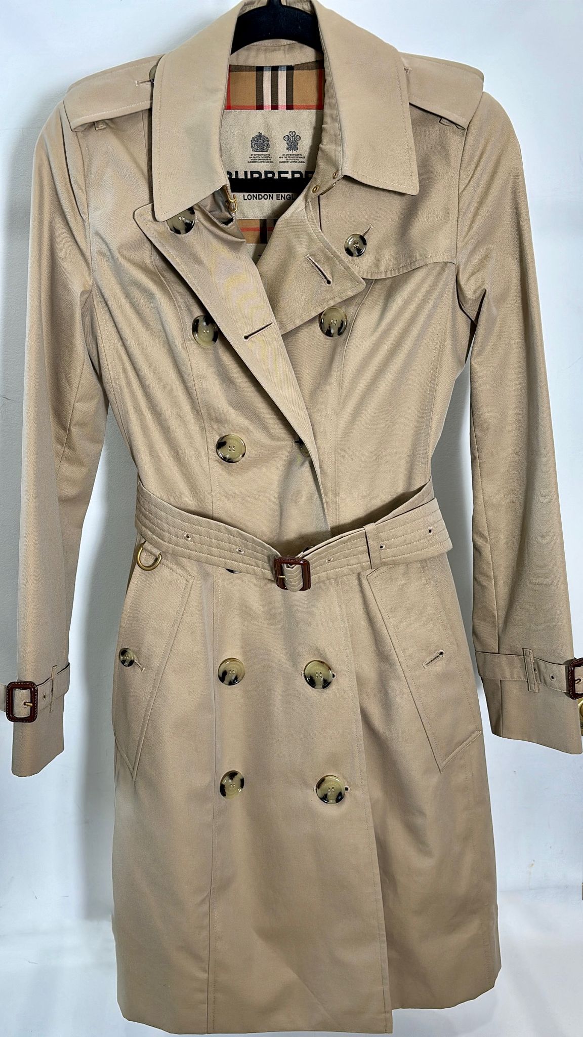 BURBERRY SHORT KENSINGTON HERITAGE COTTON TRENCH COAT