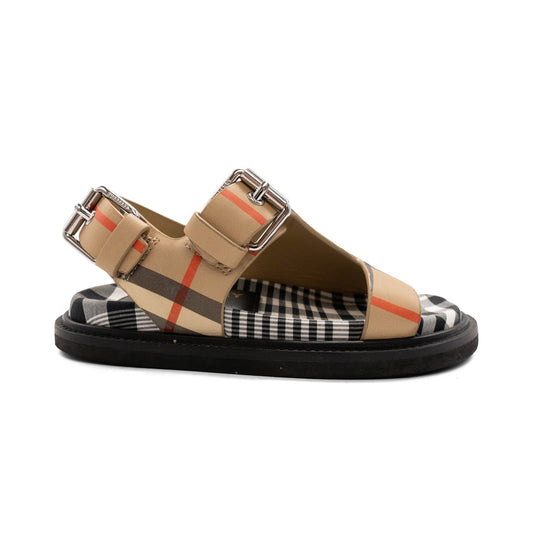 Burberry Kids 'Bertha   Check Buckle Sandals' - Kid's 26