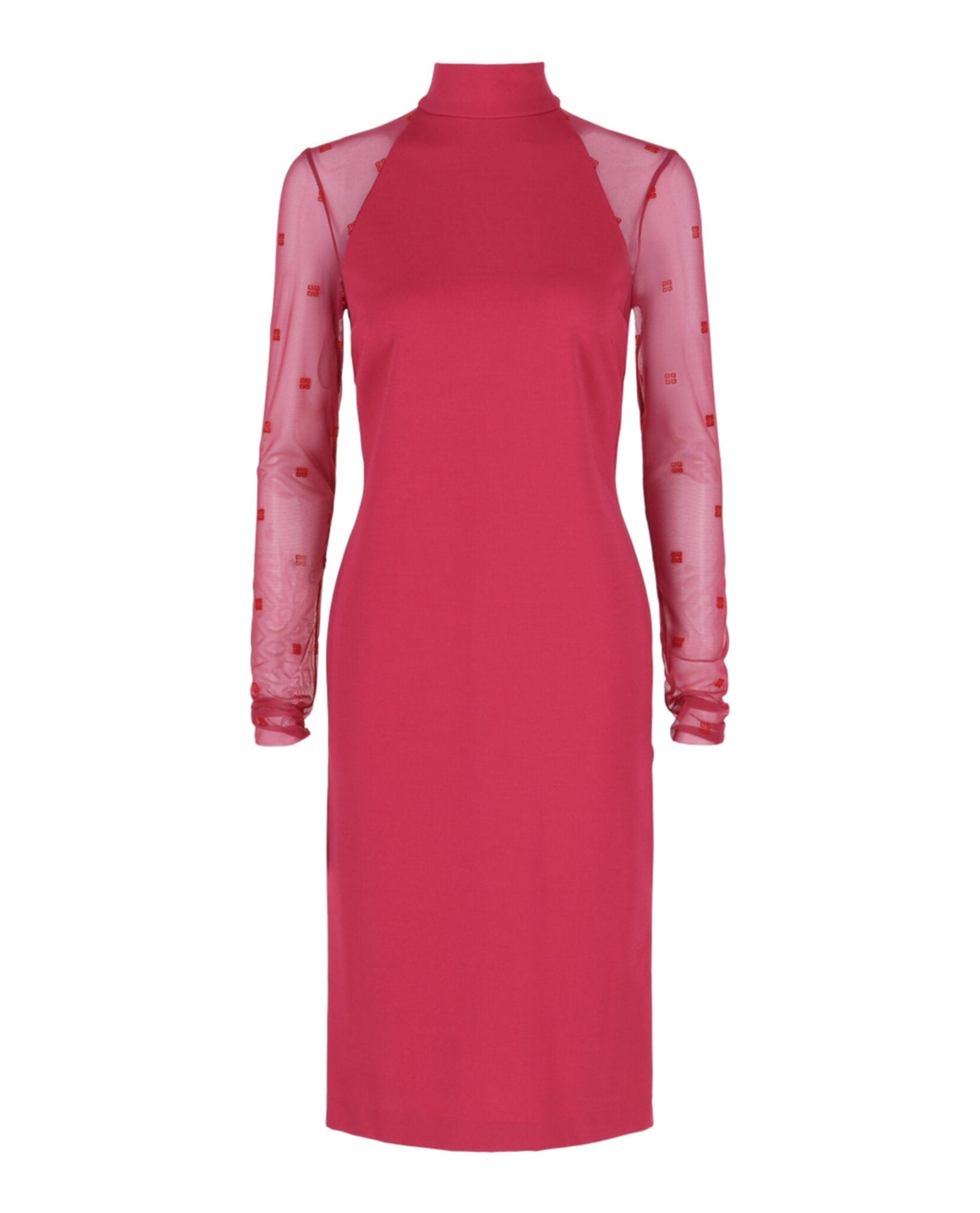 Givenchy Womens Mesh 4G Mock Neck Dress