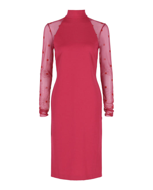 Givenchy Womens Mesh 4G Mock Neck Dress